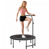 Soozier 39\" Mini Exercise Trampoline Indoor Fitness Rebounder w/ Adjustable T-Bar Black