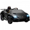 Qaba 12v Electric Powered Ride-On Car For Kids, Lamborghini Huracan Licensed Kids Car With Remote Control, Spring Suspension, Transport Wheels, Soft Start, Led Light, Music, For 3-6 Years, Black