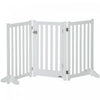 Pawhut Foldable Dog Gate With Door, 3 Panels Freestanding Pet Gate With Support Feet Indoor Playpen For Medium Dogs And Below, White