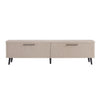 Jodie Mid-Century Modern 69\" Fluted TV Stand in Whitewashed Oak
