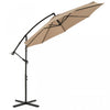 Costway 10FT Patio Offset Hanging Umbrella Easy Tilt Adjustment 8 Ribs Backyard Tan