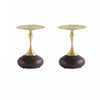 Patchin Modern End Table in Brown and Gold - Set of 2