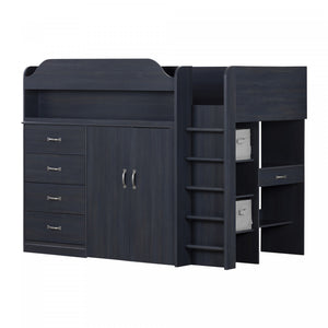 Asten Loft Bed With Desk - Blueberry