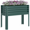 Outsunny Raised Garden Bed W/ Legs Galvanized Elevated Planter Box Green