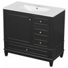 Fanny 36\" Bathroom Vanity with Ceramic Sink and Soft-Close Hinges, Black