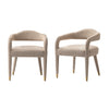 Aspen Mid-Century Modern Upholstered Tweed Armchair in Gold Dust - Set of 2