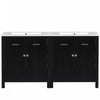 Felix 60 Inch Modern Double Bathroom Vanity with Ceramic Sink & Storage Cabinet, Black