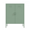 Naomi Modern 32\" Metal Accent Cabinet in Sage Green Armoire