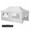 Outsunny 10 X 20ft Pop Up Canopy Tent With 6 Removable Sidewalls, Height Adjustable Large Instant Shelter With 4 Windows, Carry Bag, 6 Sand Bags For Outdoor, Garden, Patio, White