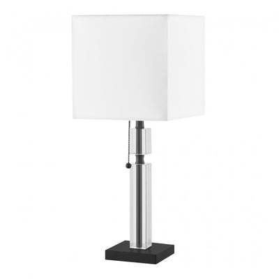 Dainolite Fernanda 1 Light Table Lamp Matte Black White Shade|Lampe de table Fernanda de Dainolite avec abat-jour blanc, fini noir mat et 1 ampoule