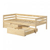 Sweedi Solid Wood Daybed With Storage Drawers Natural Wood - South Shore
