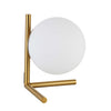 Dainolite Folgar 1 Light Table Lamp Aged Brass Finish Opal White Glass