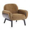 Audrey Solid Wood Ergonomic Accent Armchair with Fabric Upholstery,Khaki Accent Chair