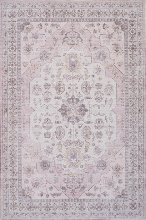 Aqua Pink Washable Non-slip Low Pile Area Rug 8'x10'