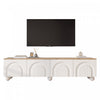 Nathan TV Stand with 4 Doors Large Storage,White