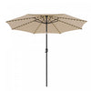 Costway 10 FT 112 LED Solar-Lighted Patio Table Market Umbrella Crank Tilt Outdoor Beige