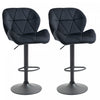 HOMCOM Bar Stool Set of 2 Fabric Adjustable Height Counter Chairs Black