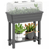 Outsunny 41L Self Watering Raised Garden Bed, Planter Box, Dark Grey