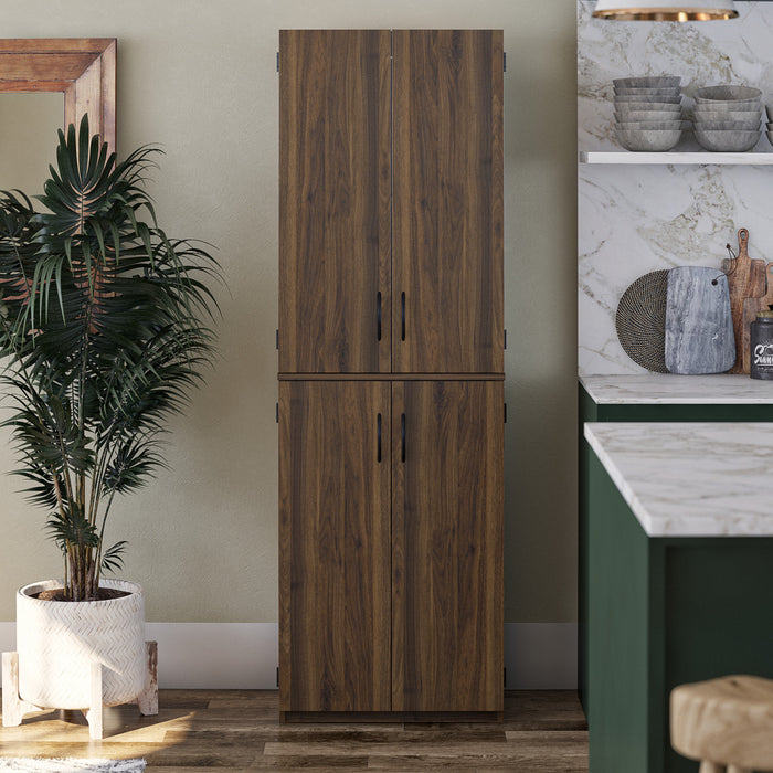Ameriwood Home 72\" 4-Door Storage Cabinet - Walnut