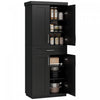HOMCOM Modern Kitchen Pantry with Shelves, Black