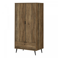 Oxford Wardrobe Armoire With Doors And Drawer - Natural Mango