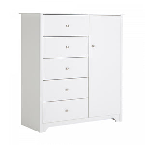 Vito Door Chest With 5 Drawers - Pure White