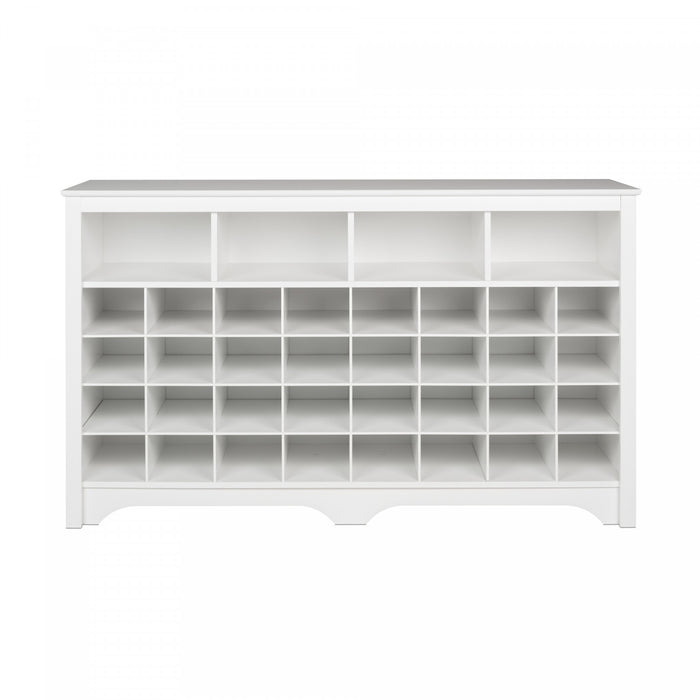 Shoe Cubby Console - White