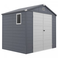 Outsunny 8' X 6' Plastic Garden Storage Shed With Air Vents, Dark Grey