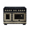 Forno Ambassador 48\" Dual Fuel Range, Black, 8 Sealed Burners, 6.7 Cu.Ft. Ovens - FFSGS6199-48CPBLK