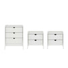 Coney Mid-Century Modern 3-Piece Dresser Set in White