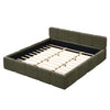 Toby Linen Upholstered Platform Bed with Thickened Headboard and Footboard,King Size,Green King Bed