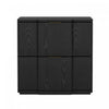 Clive Mid-Century Modern 22\" Nightstand in Black and Gold (2-Drawer)