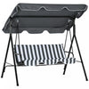 Outsunny 3-seat Patio Swing Chair With Adjustable Canopy Grey And White