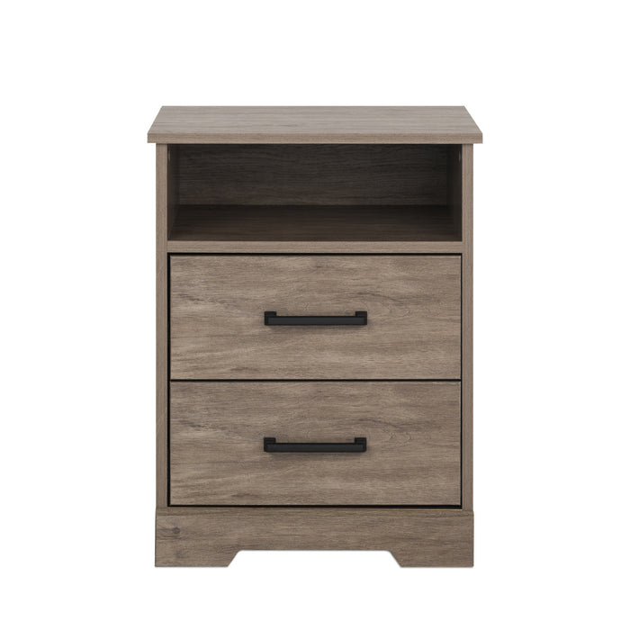 Prepac Rustic Ridge Farmhouse 2-Drawer Nightstand - Brown