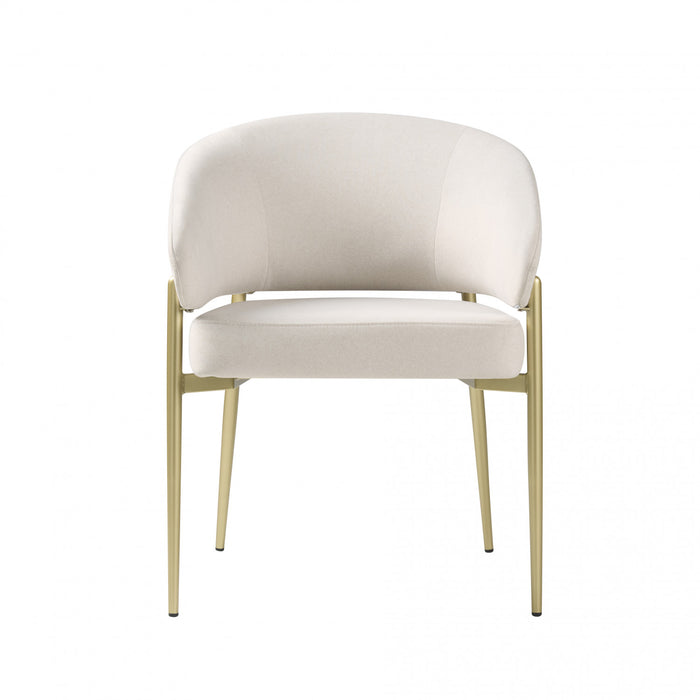 Jeremy Modern Dining Chairs Set Of 2 With Fabric Upholstered Side Chairs And Metal Frame,beige