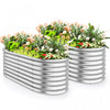 Costway 2 Pcs Raised Garden Bed Kit Planter Raised Garden Boxes Outdoor 65\" X 32\" X 24\" Silver