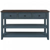 Wendy Solid Wood Console Table With 3 Drawers And 2 Open Shelves,navy Blue Accent Cabinet
