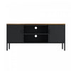 Landen Modern 47\" Metal Storage Cabinet in Black Armoire