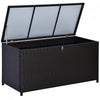 Outsunny 75 Gallon Wicker Outdoor Storage Box, Deck Box With Gas Strut