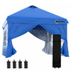 Outsunny 10' X 10' Pop Up Canopy Tent, Instant Sun Shelter, Tents For Parties, With Wheeled Carry Bag, For Outdoor, Garden, Patio, Blue