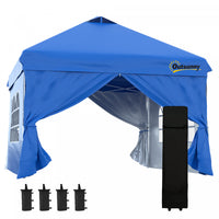 Outsunny 10' X 10' Pop Up Canopy Tent, Instant Sun Shelter, Tents For Parties, With Wheeled Carry Ba