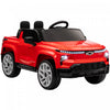 Qaba 12v Electric Car For Kids, Chevrolet Silverado Ev Rst Licensed Battery Powered Ride-On Kids Car With Parent Remote Control, Spring Suspension, Soft Start, Training Wheels, Red
