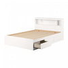 Fusion Storage Bed And Bookcase Headboard Set Pure White - South Shore