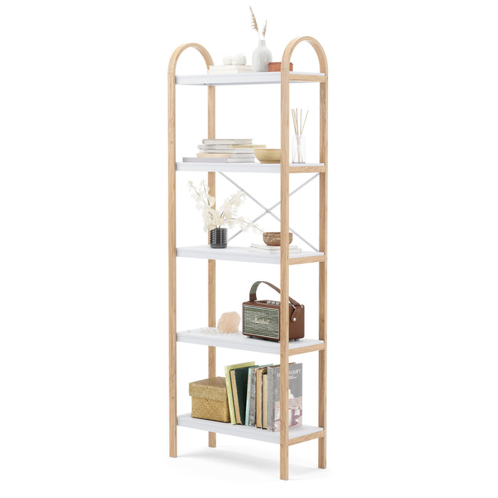 Umbra Modern Bellwood 5-Shelf Bookcase - White and Natural