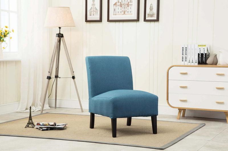 Lolly Accent Chair Blue Fabric/espresso Legs