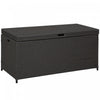 Outsunny Wicker Deck Box, 118 Gallon Pe Rattan Storage Box, Grey