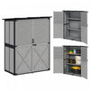 Outsunny Outdoor Storage Cabinet, Wood Garden Shed With 2 Shelves, Grey