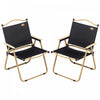 Outsunny Set of 2 Camping Chair, Lightweight Folding Chair, Portable Armchairs, Excellent for Festivals, Fishing, Beach and Hiking, Black