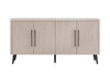 Jodie Mid-Century Modern 65\" Fluted Sideboard in Whitewashed Oak Buffet
