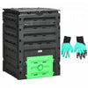 Outsunny 120 Gallon Compost Bin, Large Composter With 80 Vents, Black